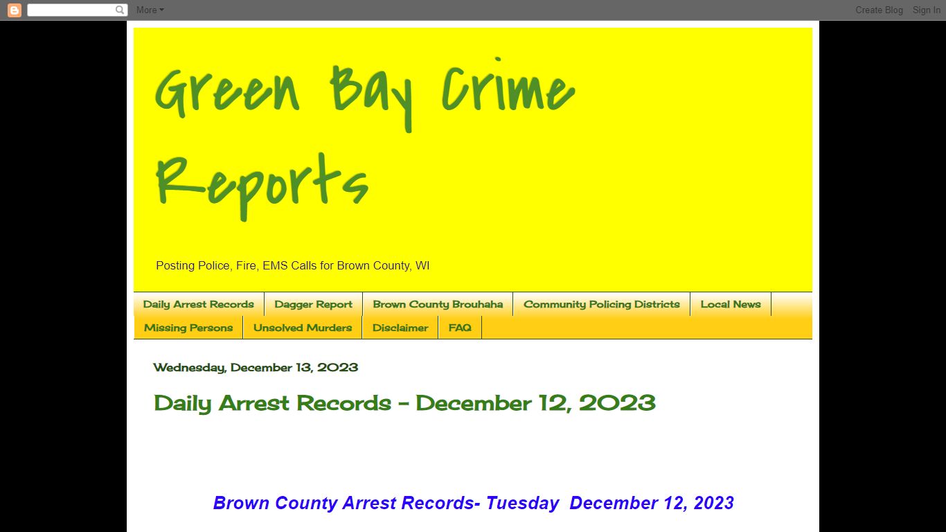 Green Bay Crime Reports